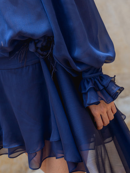 MINI VESTIDO SEDA Y GASA