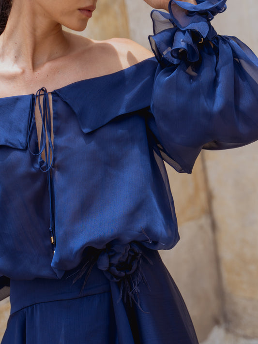 MINI VESTIDO SEDA Y GASA