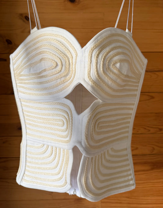 Top marfil con flap