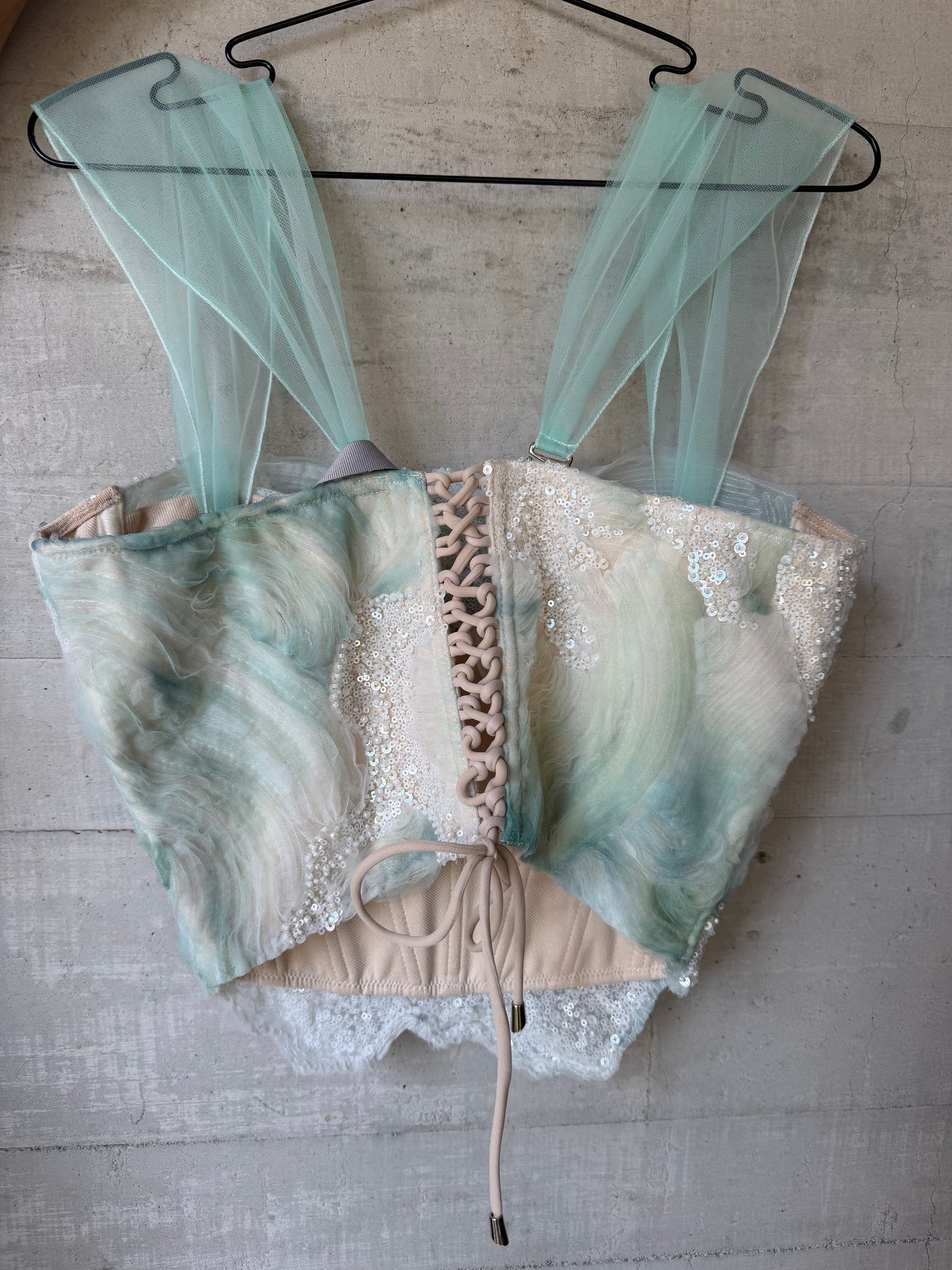 BUSTIER AQUA BORDADO