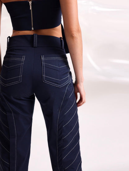 Set top y pantalón con diseño en lineas