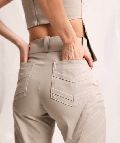 Set top y pantalón con diseño en lineas