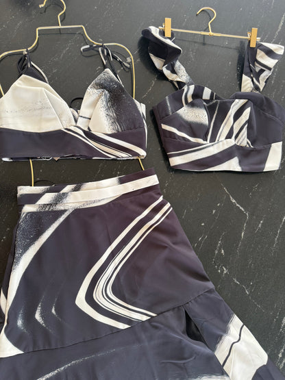 SET MAXI FALDA Y TOP EN SEDA MATE