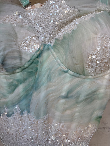 BUSTIER AQUA BORDADO