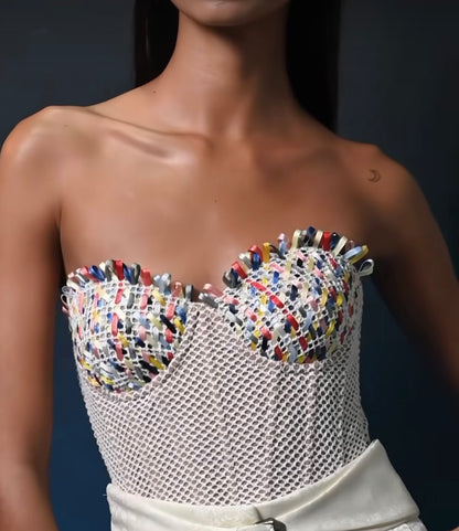 BUSTIER CANASTO MARFIL