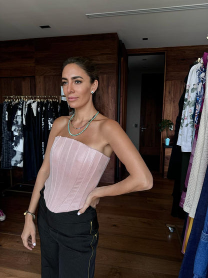 Bustier rosa strapless