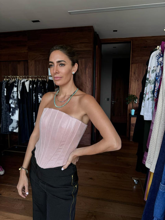 Bustier rosa strapless