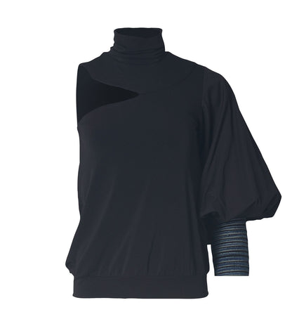 BLUSA UNA MANGA CON DETALLE EN MEZCLILLA