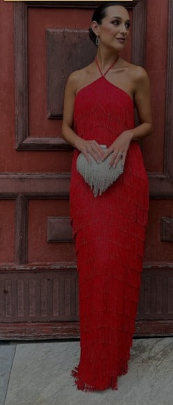 VESTIDO LARGO FLECOS